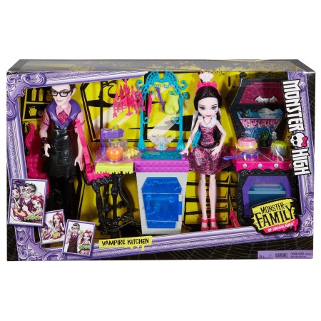 Monster High Monster Family Vampire Kitchen Playset and 2-Pack Dolls (6589230678110)