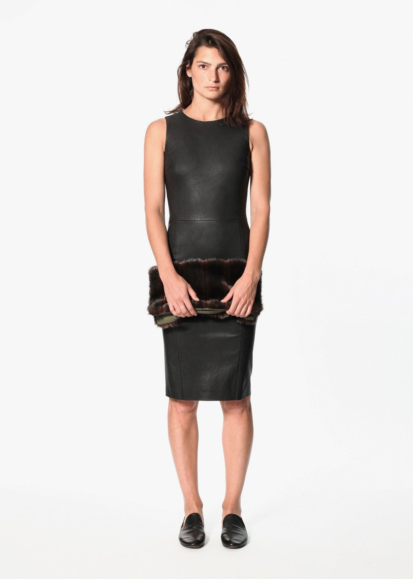 Iranta Leather Dress in Black (6707107004510)