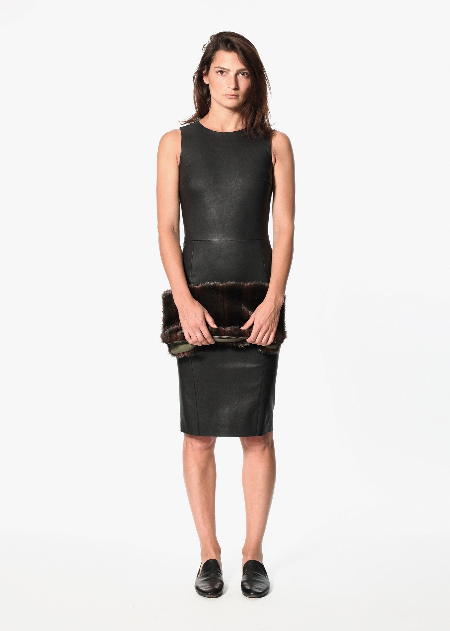 Iranta Leather Dress in Black (6707107004510)