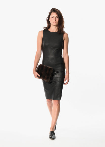 Iranta Leather Dress in Black (6707107004510)