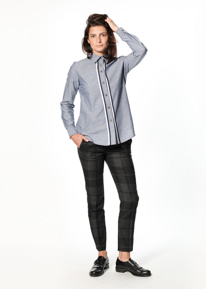 Chambray Boyfriend Shirt in Blue (6707102941278)