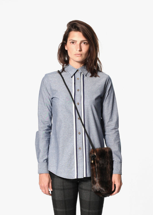 Chambray Boyfriend Shirt in Blue (6707102941278)