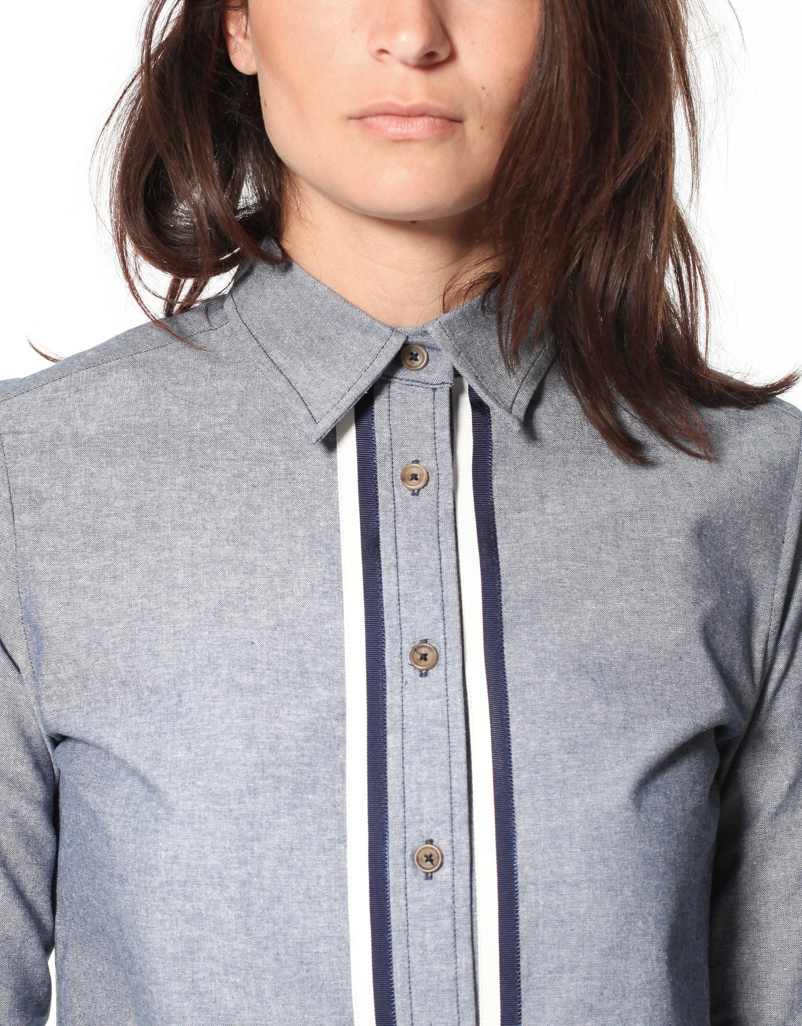 Chambray Boyfriend Shirt in Blue (6707102941278)
