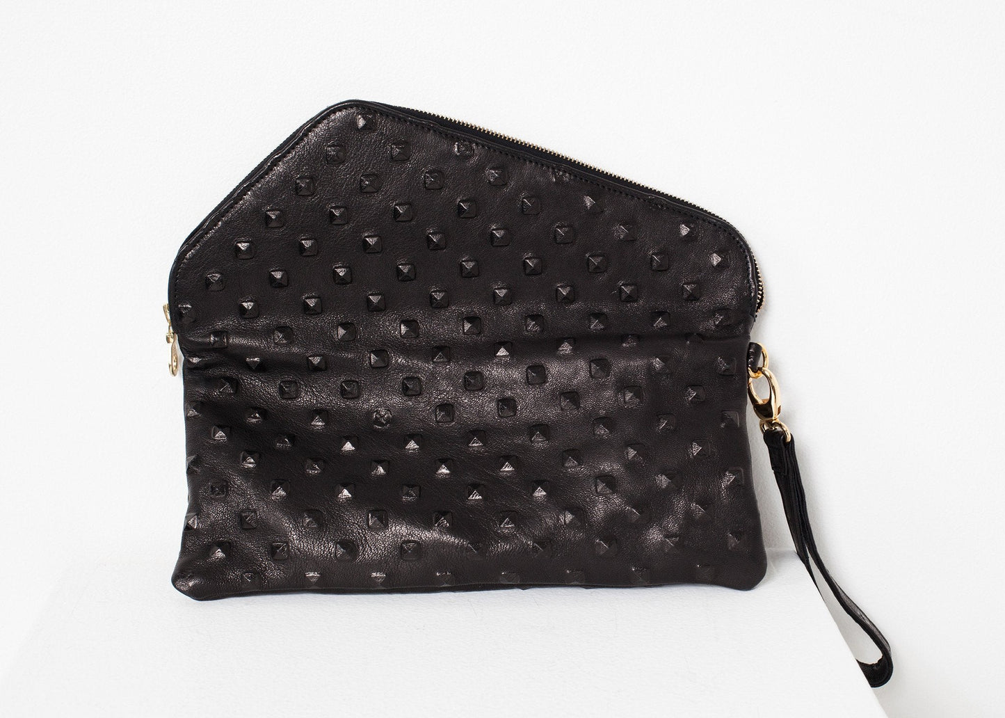 Roxanne Leather Clutch in Black (6707093012574)