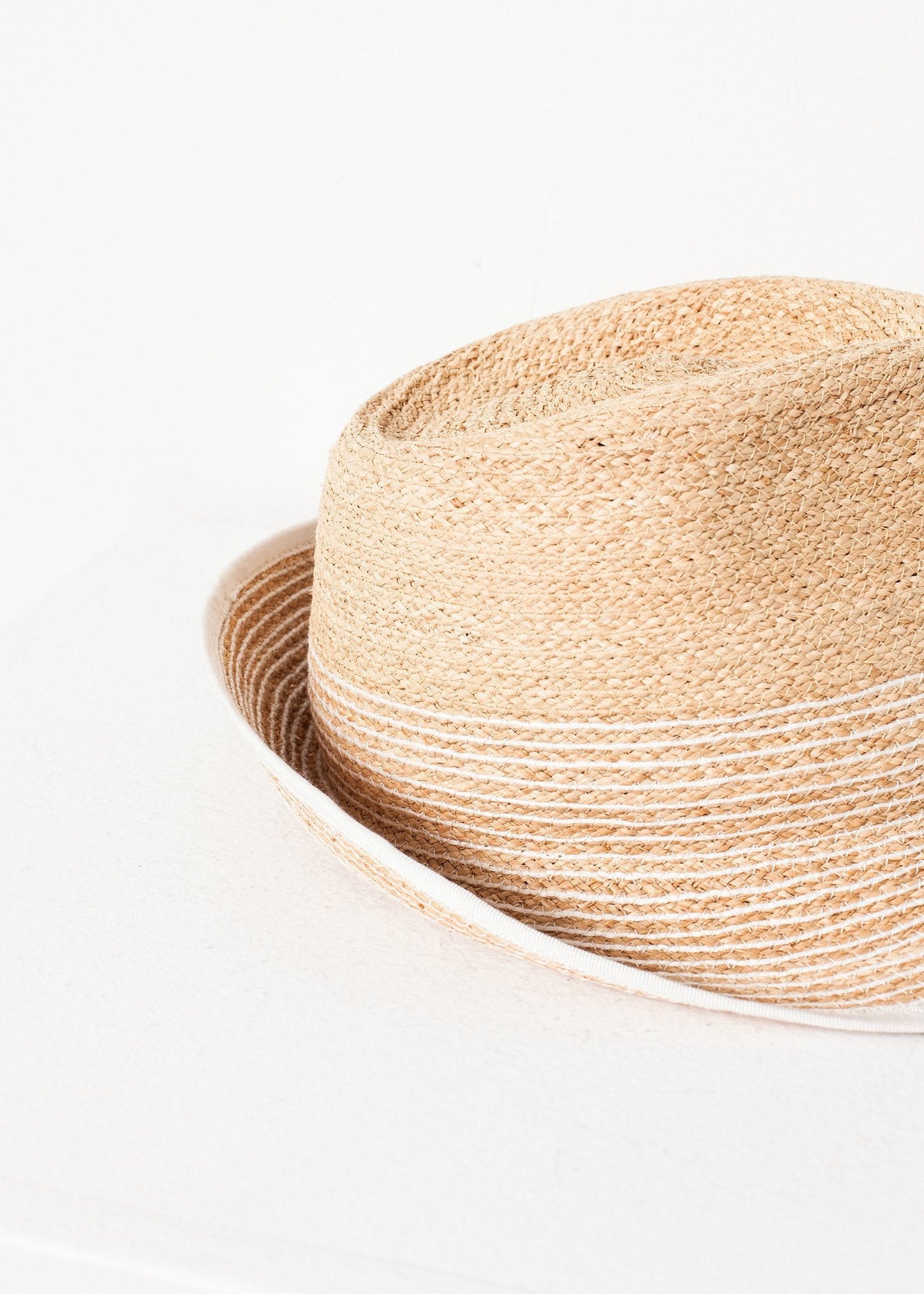 Washboard Hat in Straw/White (6707086426206)