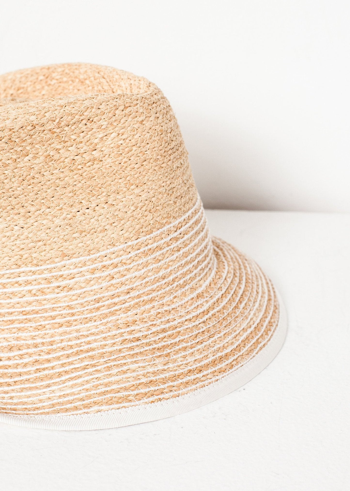 Washboard Hat in Straw/White (6707086426206)