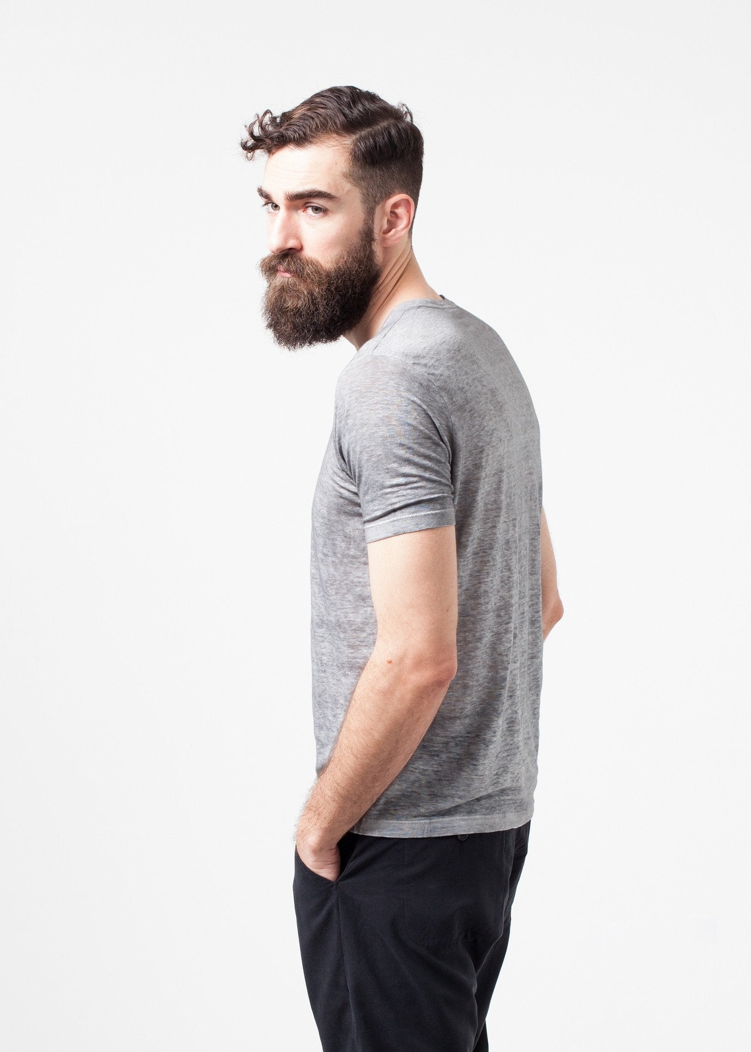 Linen T-shirt in Dolphin (6707081871454)