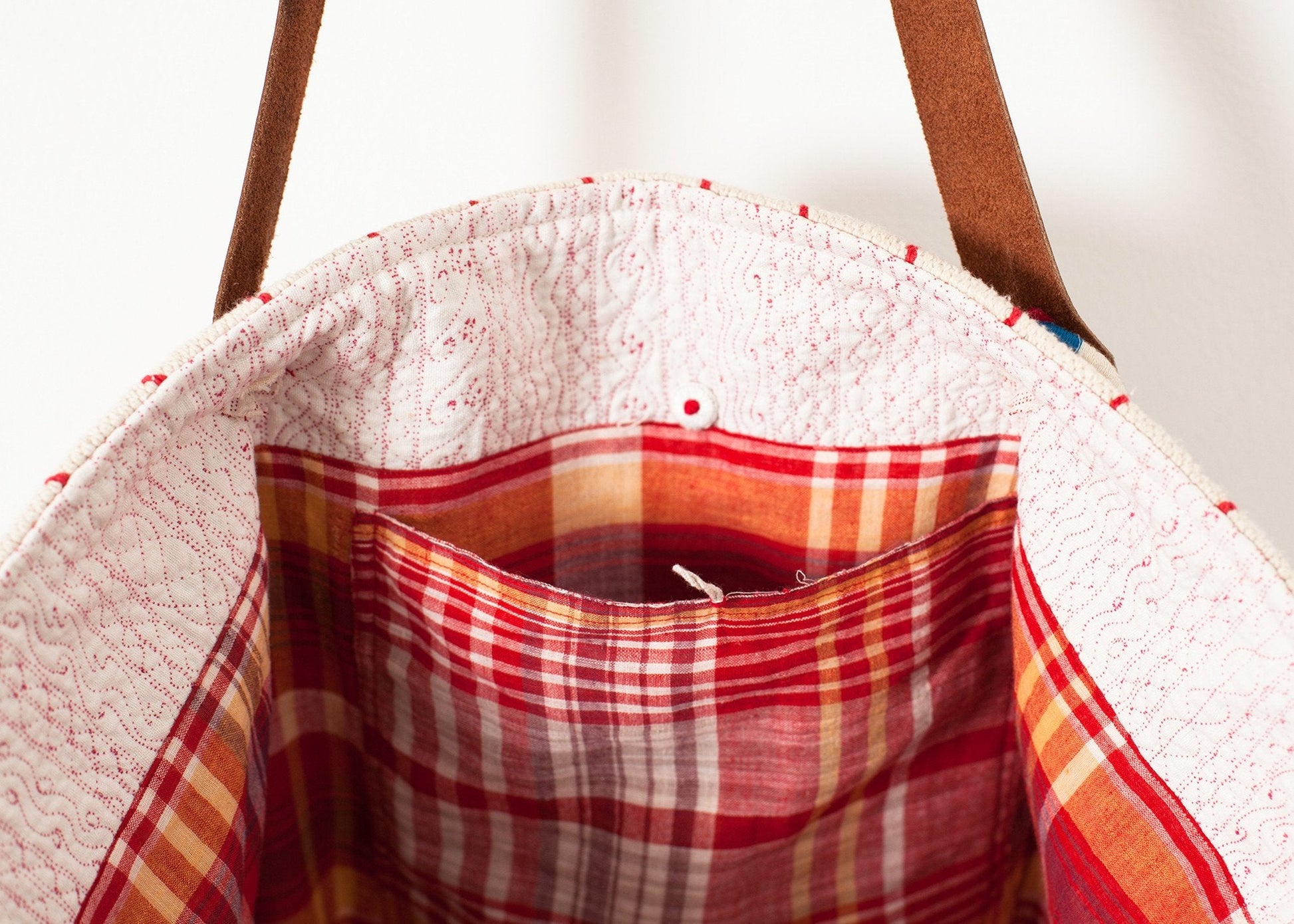 Woven Oversized Tote in Red Stripe (6707094454366)