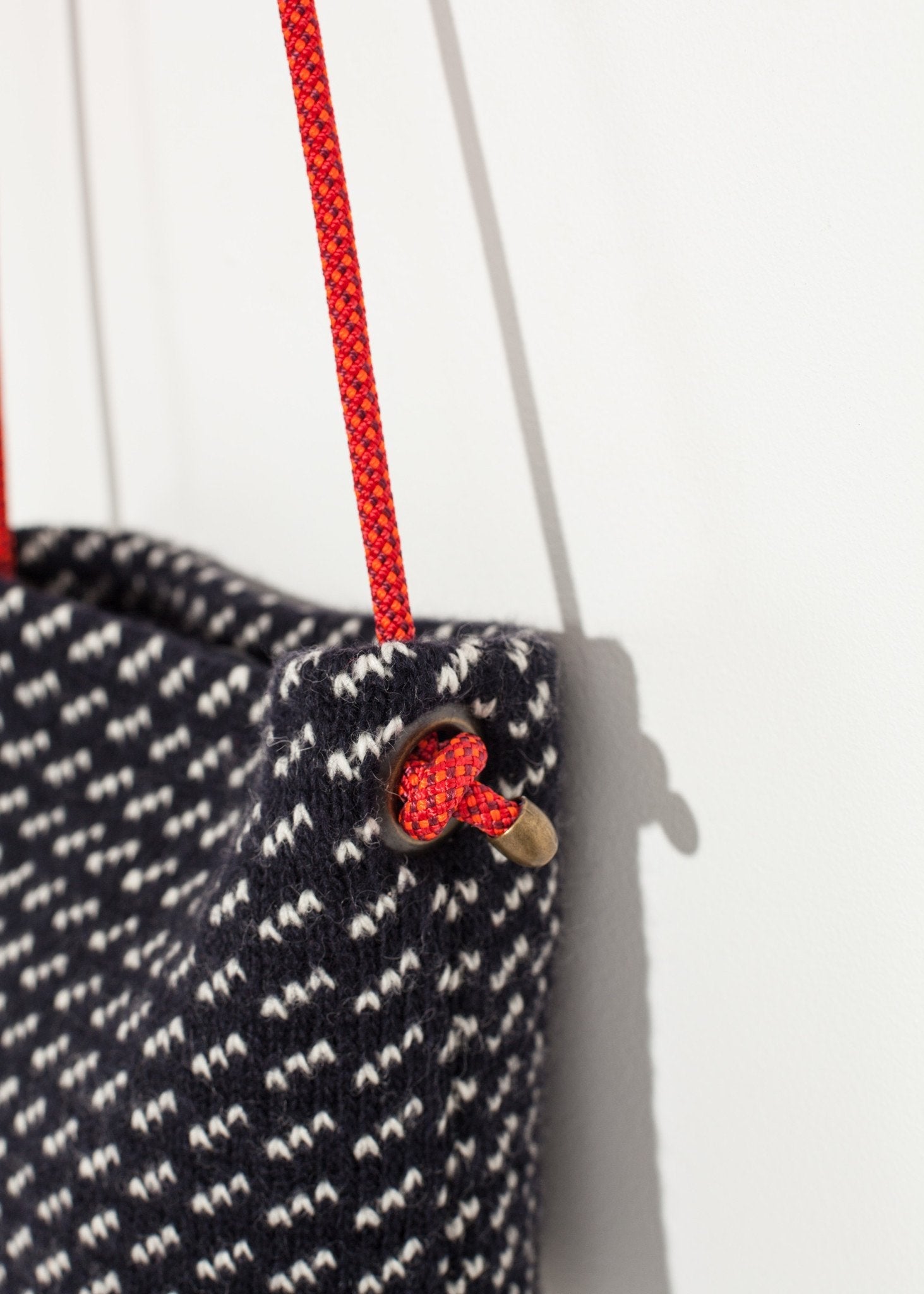 Wool Shoulder Pouch in Black/White (6707102875742)