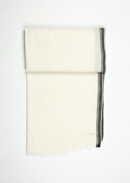 Edged Wool Scarf in Off White (6707103039582)