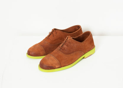 Suede Oxford in Natural/Lime (6707106447454)