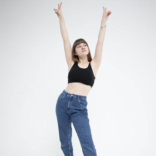 Boyfriend Women Black Jeans (6707056935006)