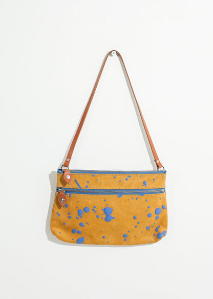 Ink Splatter Shoulder Bag in Mustard/Blue (6707105661022)