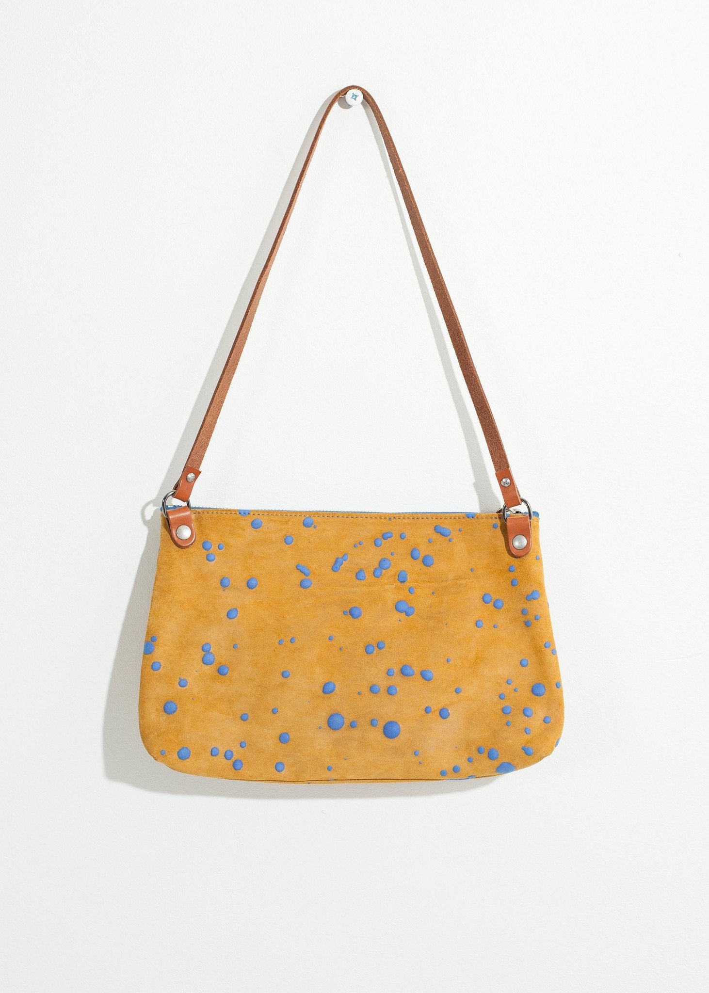 Ink Splatter Shoulder Bag in Mustard/Blue (6707105661022)