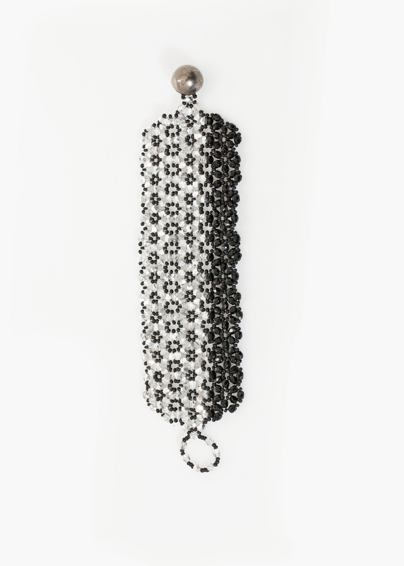 Lattice Bead Cuff in Silver/Black (6707101073502)