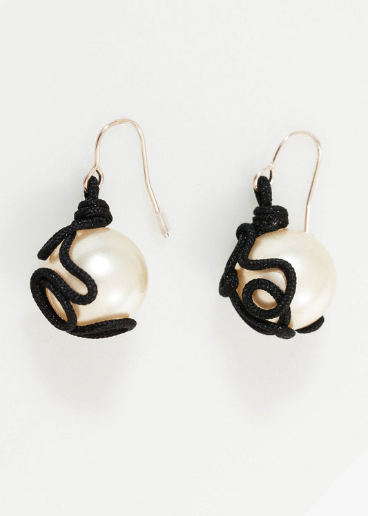 Float Bead Earring in Pearl (6707100975198)